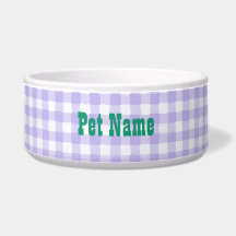 Purple Gingham Mascota personalizado: personalizad