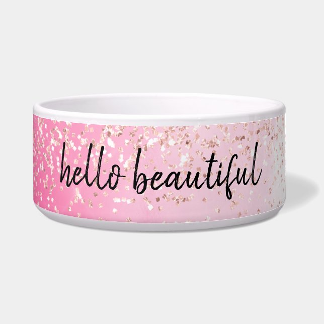 Comedero Purpurina confetal rosa Glitz Ombre (Frente)