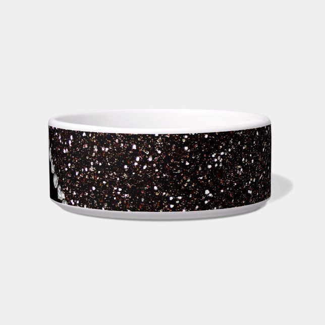 Comedero Purpurina conocido personalizado del negro del (Derecha)