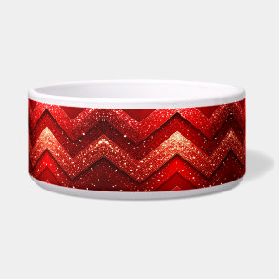 Comedero Purpurina Decorativo Rojo Tazón de cerámica