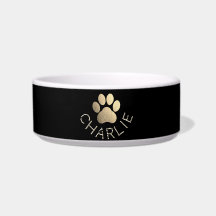 Purpurina Faux Gold Pawprint Nombre personalizado