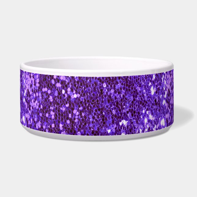 Comedero Purpurina morado sparkly Mascota perro (Frente)