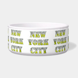 Comedero Purpurinas de Oro Plateado de Nueva York