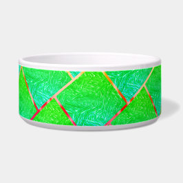 Comedero Quadrados verde azulado, linhas de três cores.