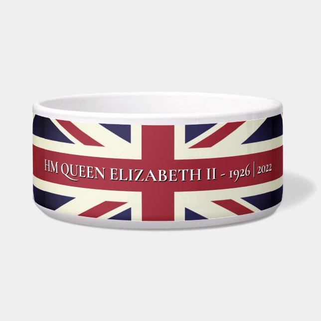 Comedero Queen Elizabeth II Union Jack Pet Bowl (Frente)