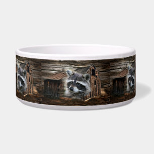 Comedero Raccoon En El Antiguo Barn