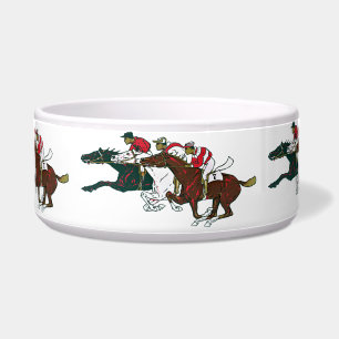 Comedero Race Horses Pet Bowl