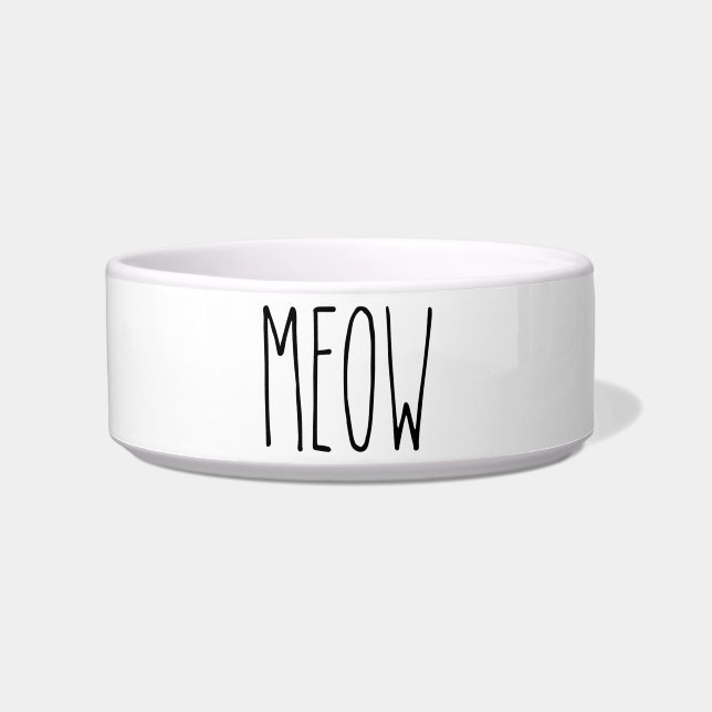 Comedero RAE DUNN inspiró a Meow Mascota Food Bowl (Frente)