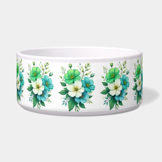 Comedero Ramo de Flores Blancas y Azules-57453 (Frente)