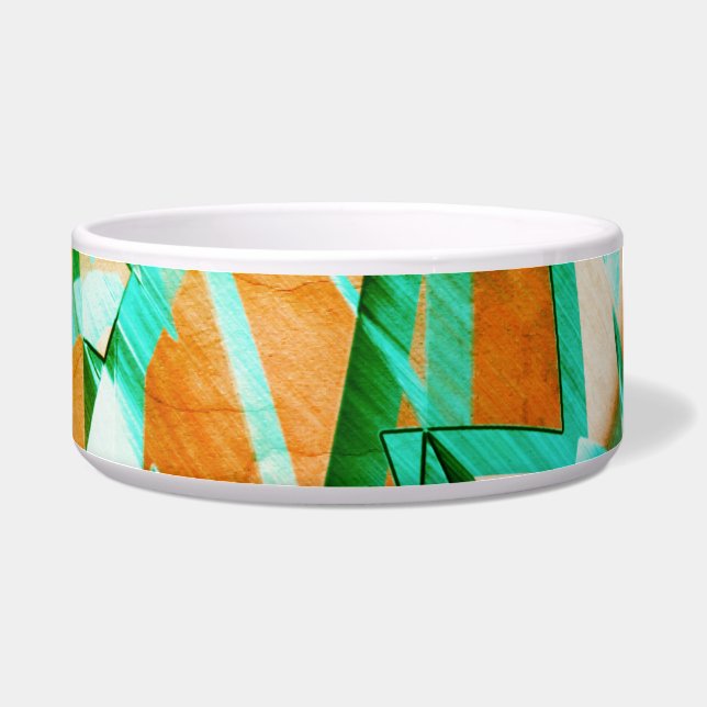 Comedero Rasas azules o cian sobre un naranja rústico rojiz (Izquierda)