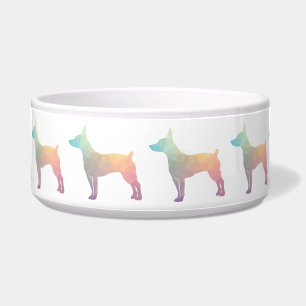 Comedero Rat Terrier Perro Raza Geo Silhouette Pastel