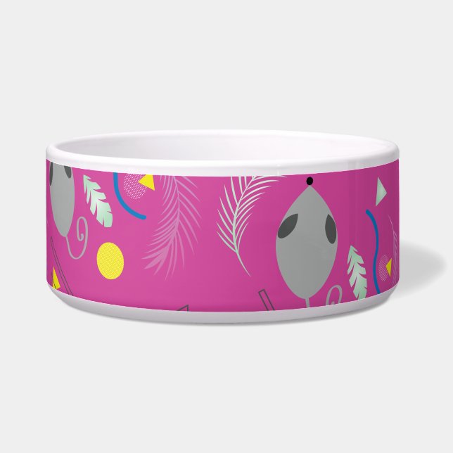 Comedero Rata y Queso Formas Tropicales Rosa Gato (Izquierda)