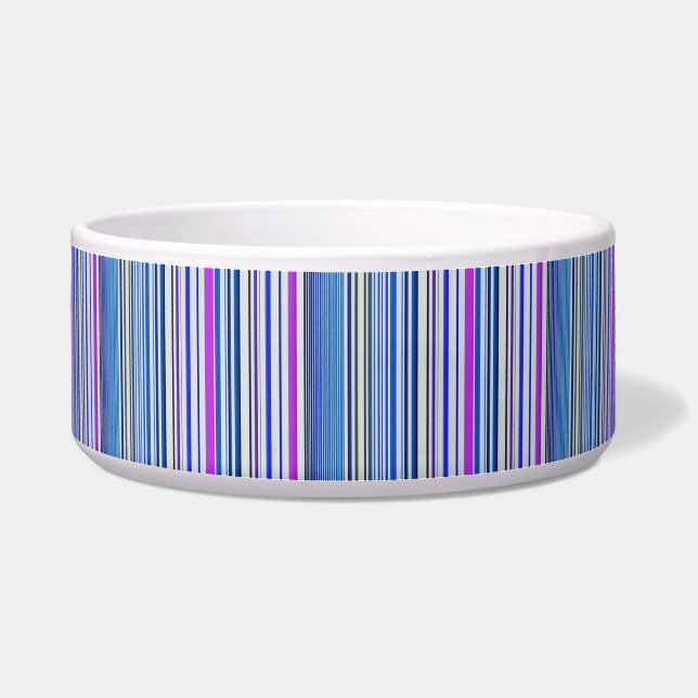 Comedero Rayas azules violetas lindas (Frente)