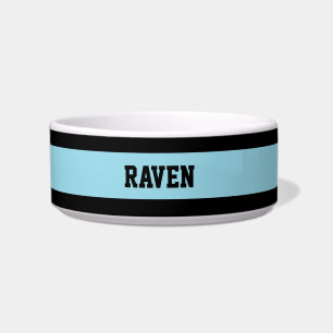 Comedero rayas azules y negras