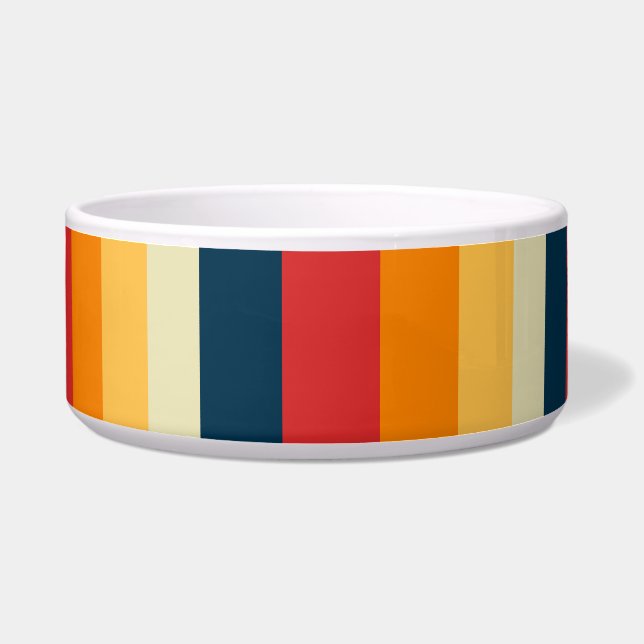 Comedero rayas rojas, azules, naranjas y amarillas (Frente)