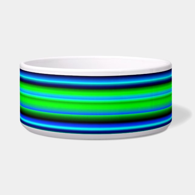 Comedero rayas verdes, azules, negras (Frente)