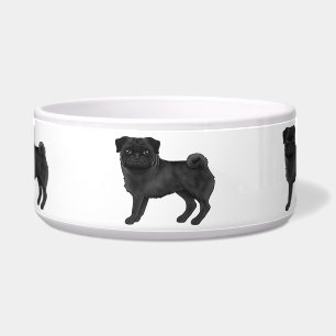 Comedero Raza de perro Pug negro ilustraciones de dibujos a