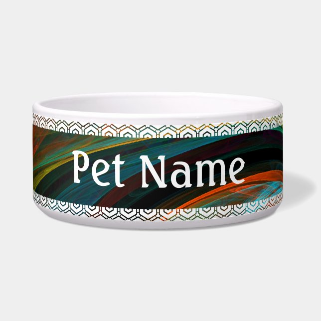 Comedero Reborn Blue Abstract Art Dog Bowl (Frente)