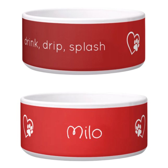 Comedero Red 'drink drip splash' Dog Name Bowl (Subido por el creador)