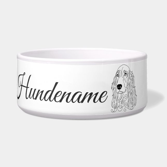 Comedero Red Setter Minimalist Line Art personalized bowl (Frente)