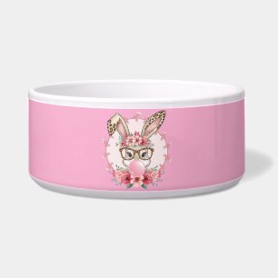 Comedero Regalo de conejo floral lindo de Pascua Leopardo
