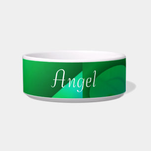 Comedero Remolinos abstractos de ángel de azul y verde