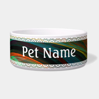 Comedero Renacimiento Green Abstract Art Dog Bowl