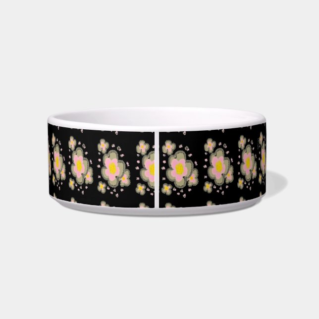 Comedero Resumen Collage de Florals (rosa/negro) (Espalda)