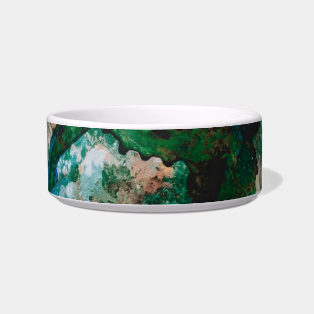 Comedero Resumen de Geode de Cristal Verde Moss Agate (Frente)