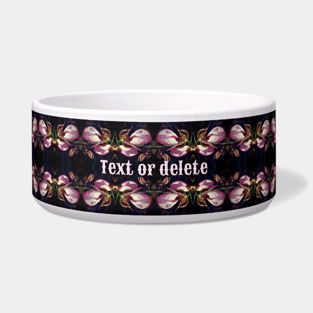 Comedero Resumen de orquídeas de dama rosa personalizado (Frente)