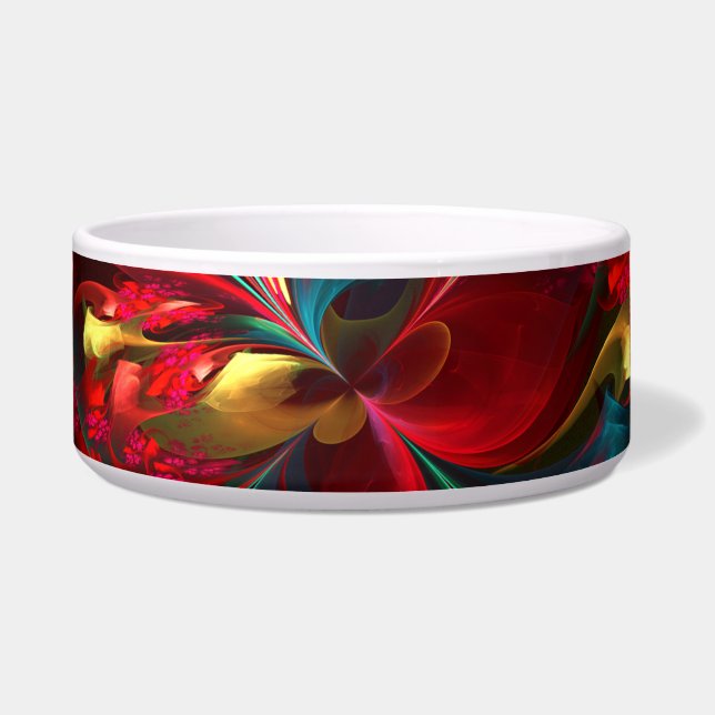 Comedero Resumen floral moderno Patrón verde rojo del arte  (Frente)