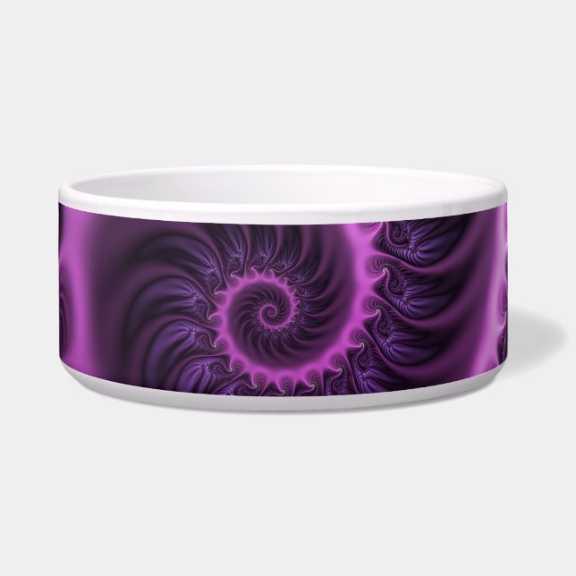Comedero Resumen Vivid Guay Pink Purple Fractal Art Spiral (Frente)