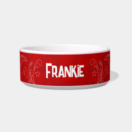 Comedero Retro Red Bandana Personalizada