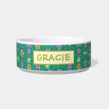 Retro Verde Acuático Parche Floral Personalizado P