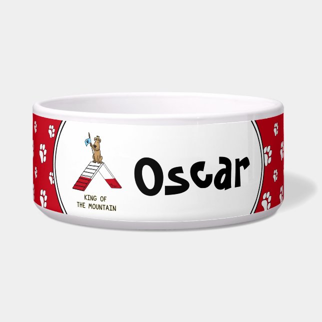 Comedero Rey campeón de la montaña perro agilidad divertido (Frente)