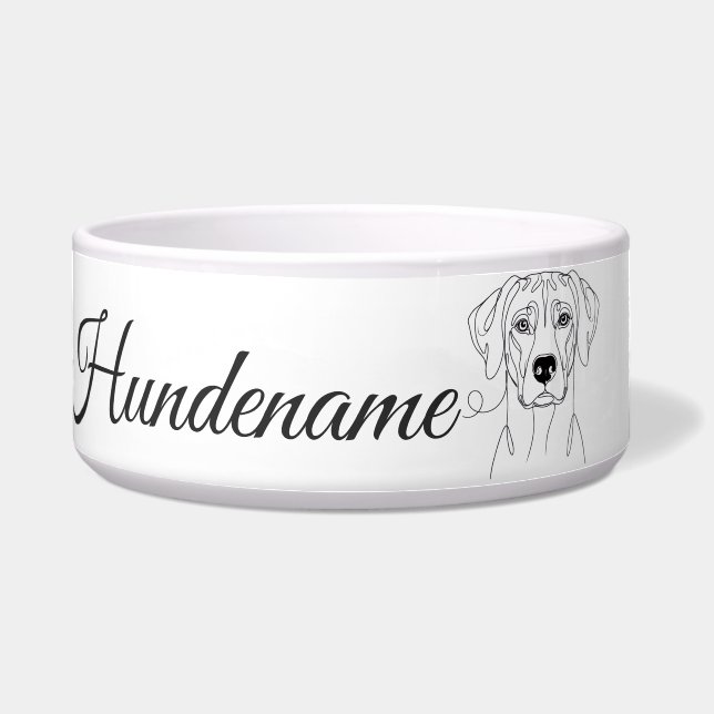 Comedero Rhodesian Ridgeback Line Art personalized bowl (Frente)