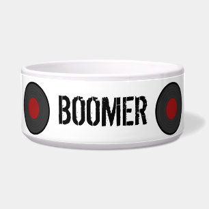 Comedero Rock N Roll Personalizado de Vinilo Perro Mascota