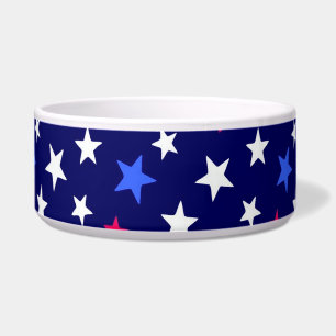 Comedero Rojo Intenso, Azul Patriótico y Estrellas Blancas