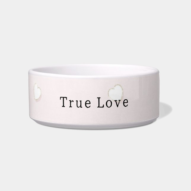 Comedero Romantic White Hearts Pink Valentine's Day (Frente)