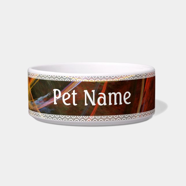 Comedero Rompiendo el círculo Resumen del arte del gato Bow (Frente)