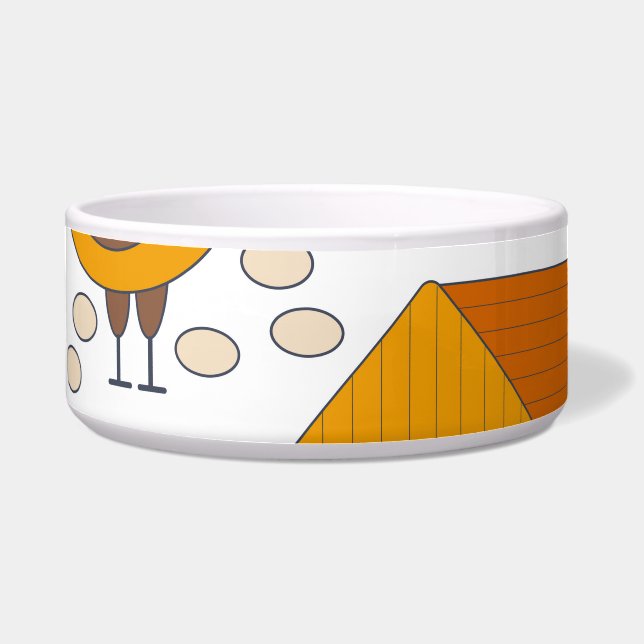 Comedero Rooster, gallinas, dibujo floral geométrico. (Frente)