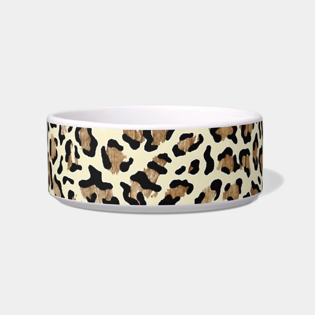 Comedero Rosa elegante del leopardo con clase (Frente)