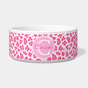 Comedero Rosa elegante en el estampado leopardo rosado el