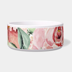 Comedero Rosa, floral, shabby chic, perro