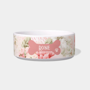 Comedero Rosa Floral Sonrojado