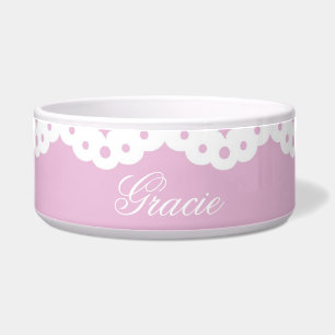 Comedero Rosa y cordón personalizados