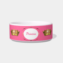 Comedero Rosa y princesa Crown Pet Dish del oro