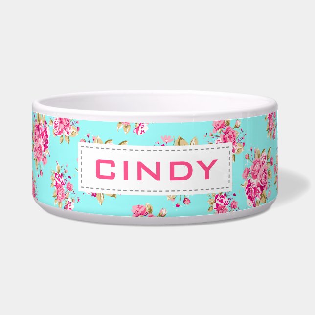 Comedero Rosas de Shabby Chic Floral (Frente)