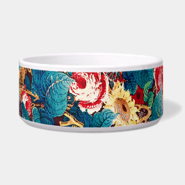 Comedero Rosas rojas de vintage y patrón floral de lilo