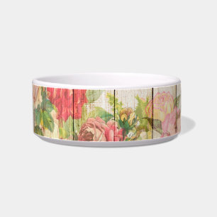 Comedero Rosas Románticas Rústicas Vintage de Madera